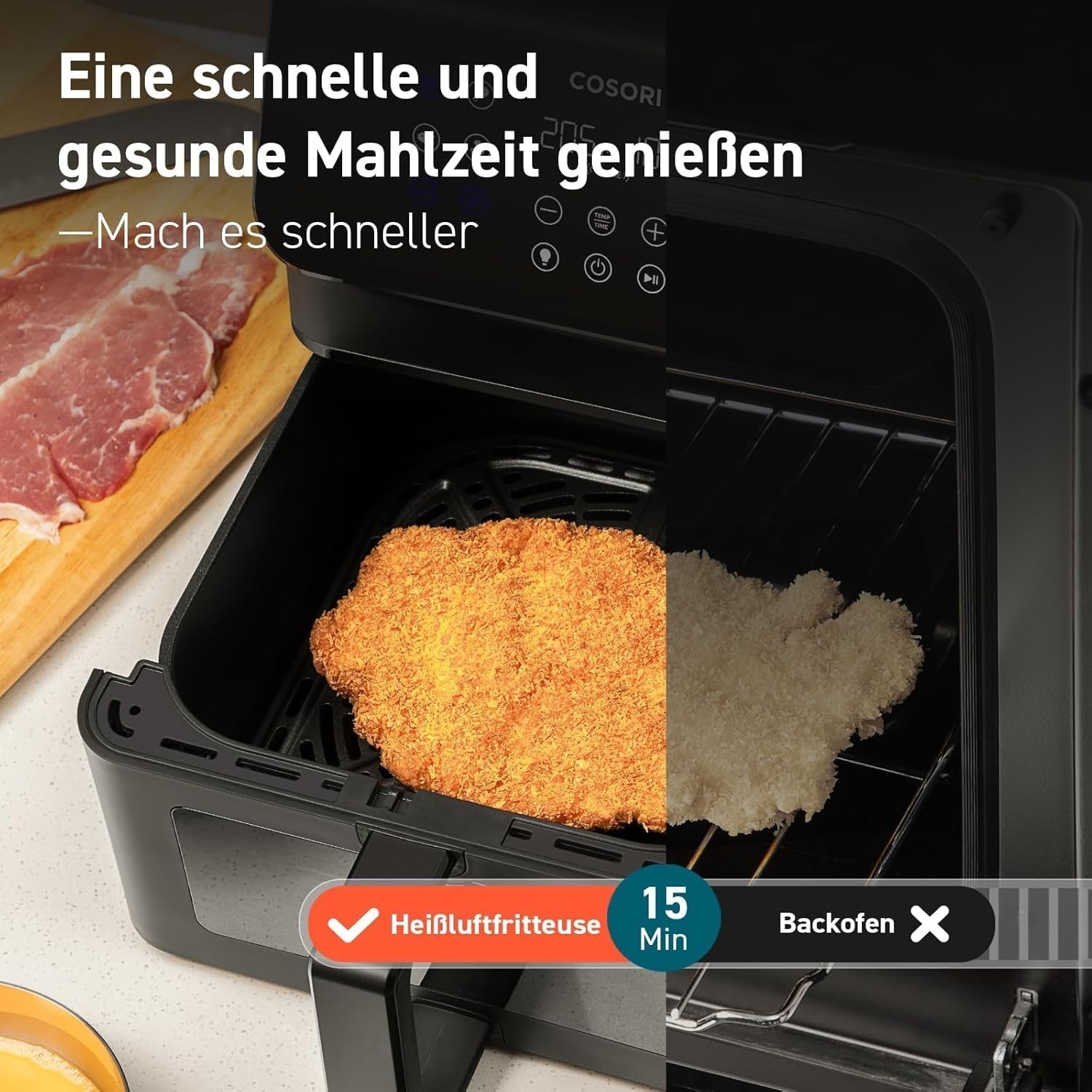 COSORI Hot Air Fryer Airfryer, 12-In-1 Air Fryer XXL 6.2L, Hot Air Fryer cu fereastră de vizualizare și memento de agitare, 80 de rețete Electrocasnice Naty Shop