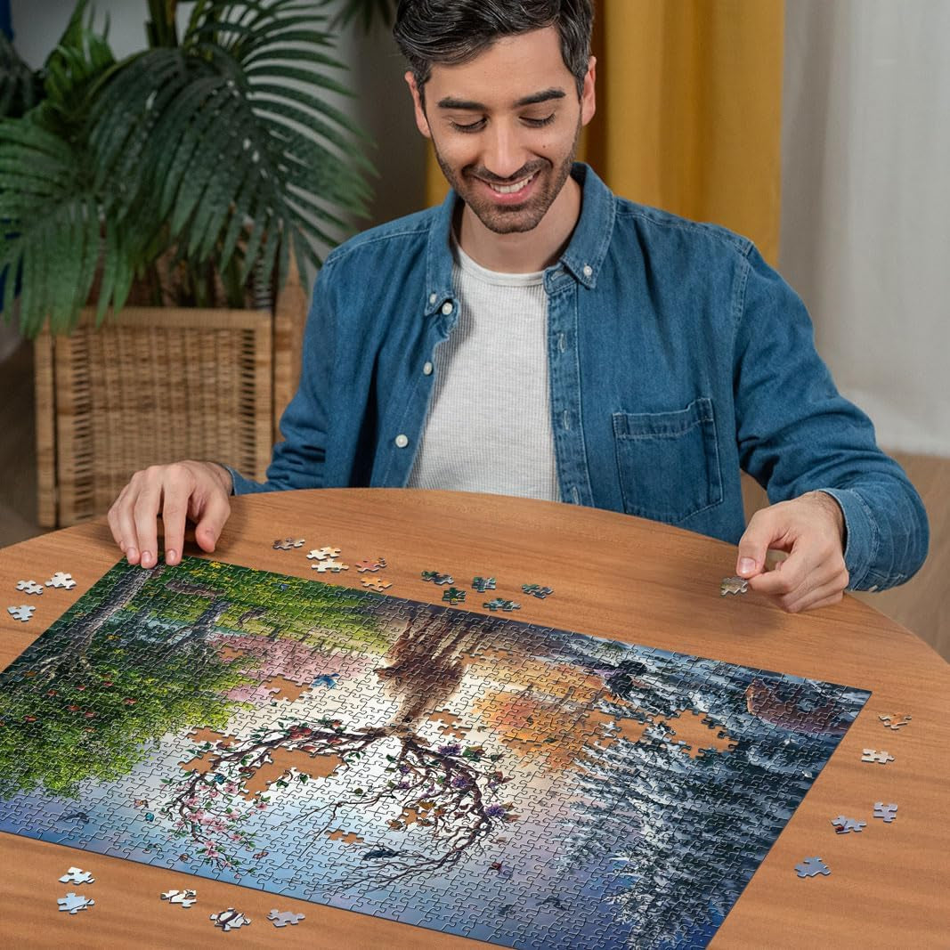 Ravensburger Puzzle 12001088 - Cerbul magic și cele patru anotimpuri - puzzle jigsaw de 1000 de piese pentru adulți cu vârsta de peste 14 ani Puzzle Naty Shop