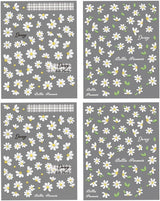 5D în relief alb margarete autocolante unghii flori autocolante unghii flori folie autoadezive autocolante unghii arta autocolante unghii margarete decorare unghii accesorii design flori autocolante unghii arta