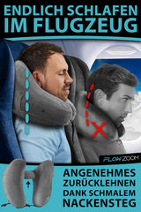 Perna de gât FLOWZOOM AIR gonflabilă cu glugă - pernă de gât pentru avion - pernă de călătorie - pernă de gât gonflabilă rapid pentru călătorie - pernă de avion - pernă de călătorie - pernă de gât pentru adulți (gri) Perne ortopedice cervicale Naty Shop
