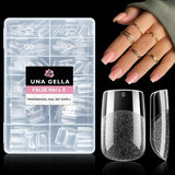 Tipuri de unghii balerină pentru unghii cu gel, 216 bucăți, 12 mărimi, tipuri de unghii cu gel moale, acoperire completă, set pentru extensii de unghii, semi-mate, DIY, artă acasă