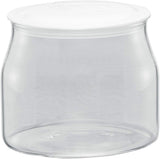 Borcan de schimb Rommelsbacher JG 1 pentru preparatorul de iaurt și cremă de brânză JG 80-1,2 litri, cu capac (pachet de 2) Cutii depozitare alimente Naty Shop Transparent/alb 1 bucată (pachet de 1)