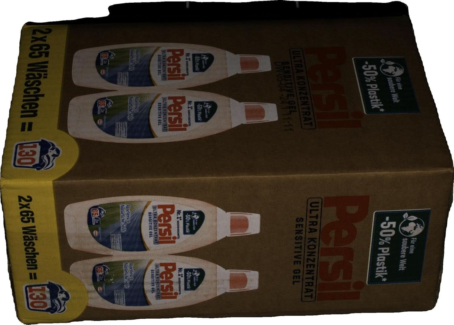 Persil Ultra Concentrate Sensitive Gel (130 de spălări), Detergent lichid pentru alergici și bebeluși într-o sticlă mai mică pentru mai puțin plastic, Îndepărtează petele dificile, Testat dermatologic Detergenti Rufe Naty Shop