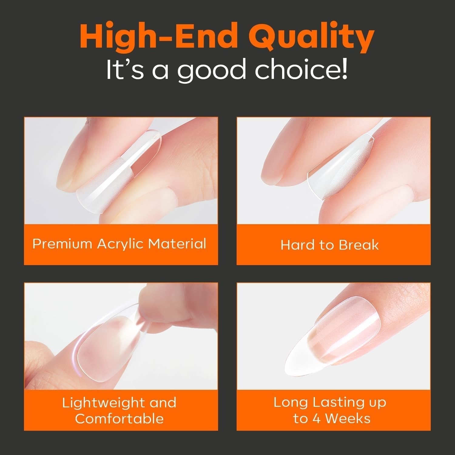 Modelones Tips Unghii 216 Piese - Set Tips Unghii Acoperire Completă, Set Tips Gel Moale, Tips Unghii Rășină PMMA Pre-Lustruire, Unghii Artificiale pentru Lipire pe Nail Art DIY, Migdale Scurte XS