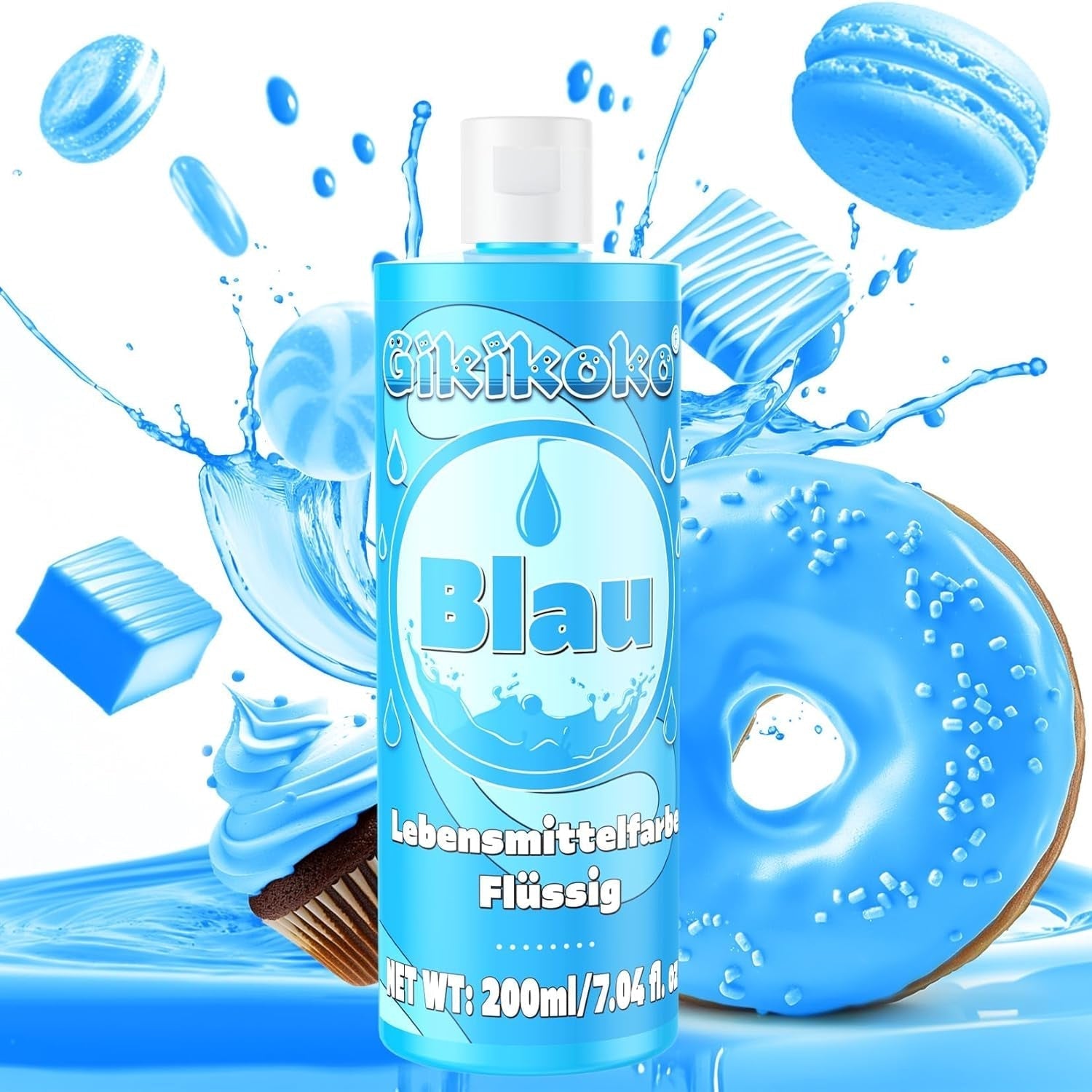 Colorant alimentar - Gikikoko 200ml colorant alimentar lichid, foarte concentrat, colorant alimentar pentru copt, macaroane, prăjituri, jeleu, fondant, prăjituri, slime DIY (violet)