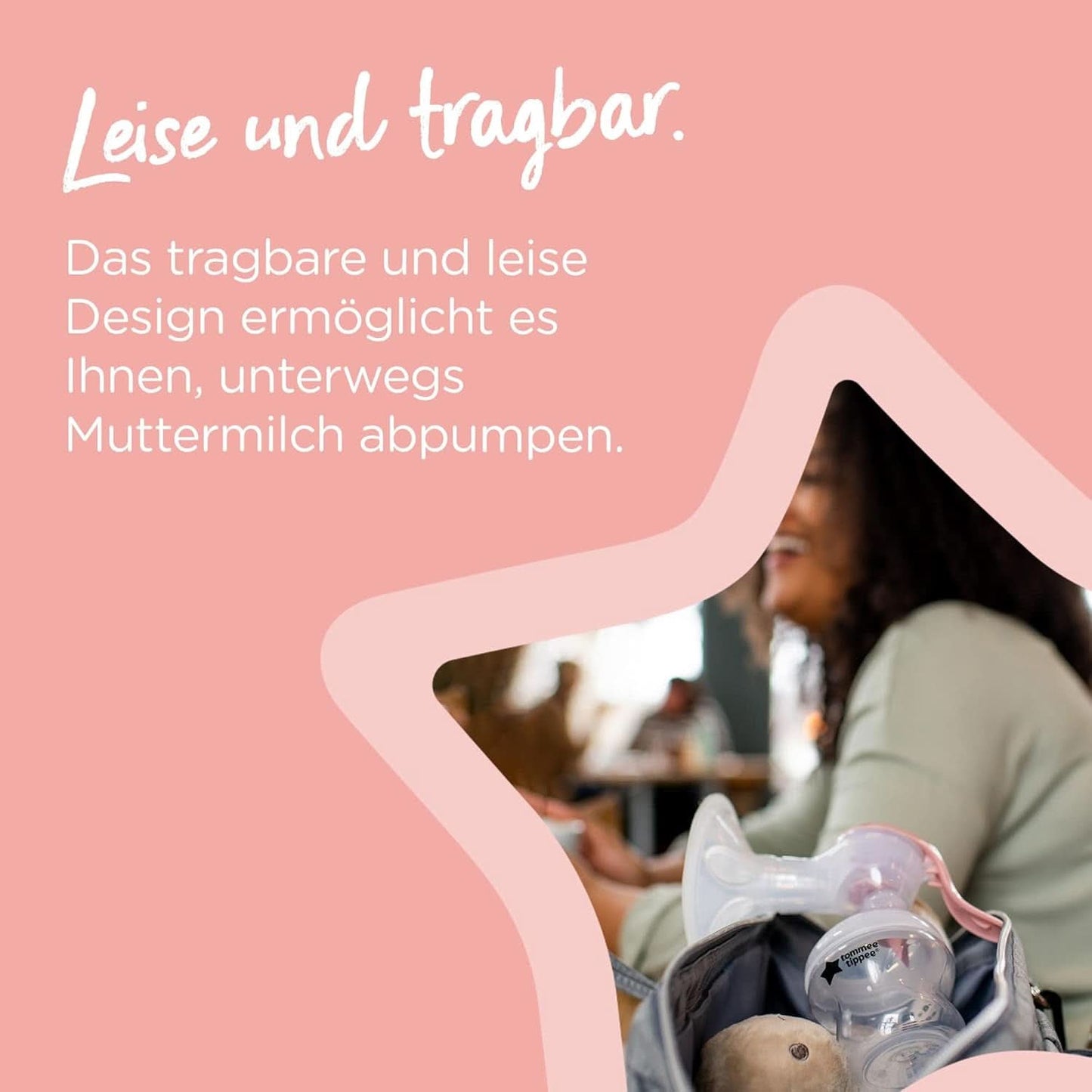 Tommee Tippee Made for Me Manuelle Einzel-Milchpumpe, Starke Saugkraft, Ergonomischer Griff, Tragbare Und Leise Milchpumpe, Samt Babyflasche Accesorii Hrana si Alaptare Bebe Naty Shop