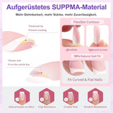 Set 420 de unghii false - Unghii tip balerina cu gel moale, acoperire completă, unghii artificiale cu gradient alb nud pentru lipire, unghii false pentru arta unghiilor (Ballerina White Nude)