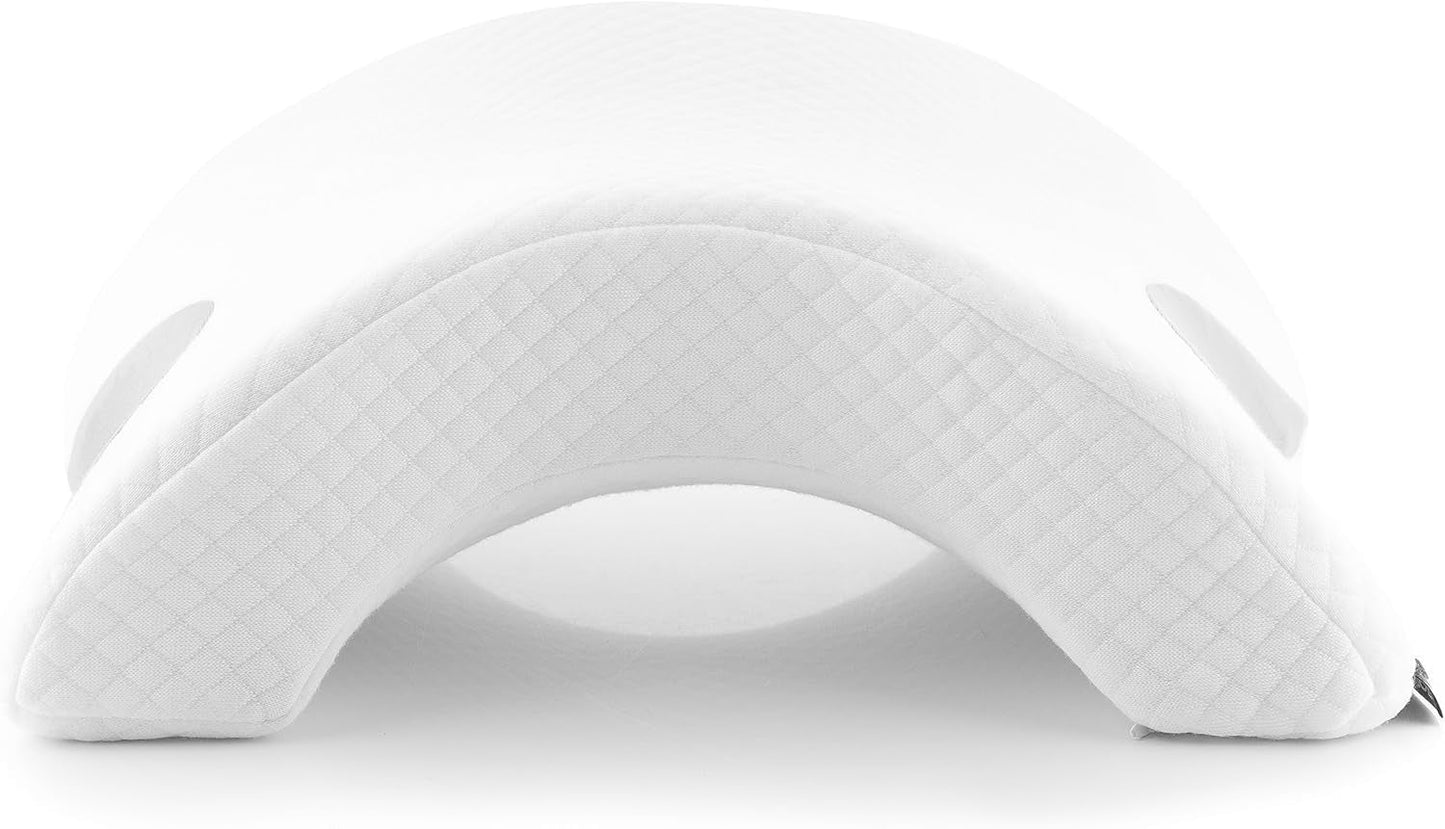 InnovaGoods - Pernă cervicală vâscoelastică pentru cupluri, Design ergonomic pentru relaxare în cuplu, Spumă cu memorie pentru ameliorarea presiunii, Husă detașabilă, Alb, 36 x 12,5 x 30,5 cm, Spumă cu memorie