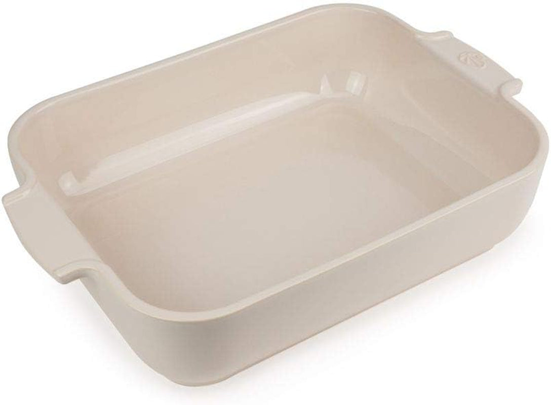 Peugeot Appolia Rechteckige Auflaufform Mit Griffen, Keramik, Schiefer / Grau, 7,2X31X21,7 Cm, Fassungsvermögen: Ca. 2 L, 60060 Matrite si tavi pentru copt Naty Shop Ecru