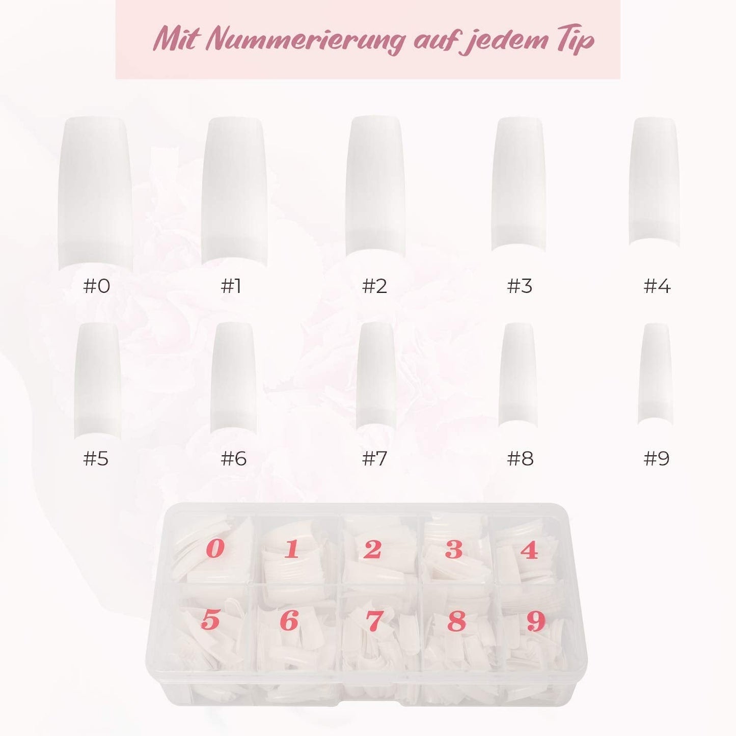 ® Unghii artificiale pentru lipire 500 bucăți Unghii false - Unghii stabile pentru unghii cu gel - Unghii cu calitate de studio (culoare naturală)