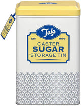 Cutie de depozitare Tala Originals, metalică, design retro în galben și crem, poate conține un plic întreg de zahăr pudră