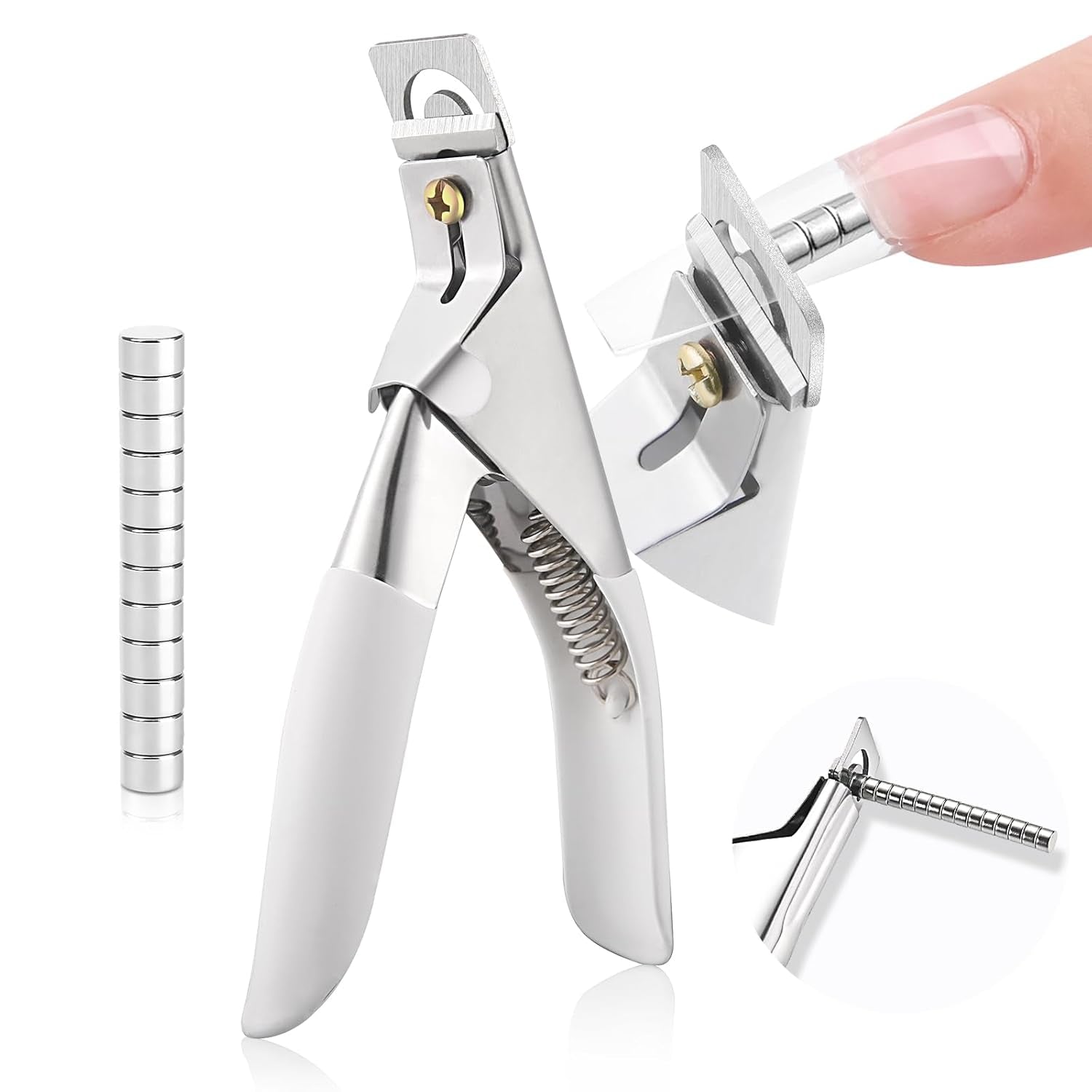 Saviland Unghiere Manichiură Cutter Cutter Cu 15 Magneți, Unghii cu Gel Unghii Trimmer Manichiură Unghii Cutter pentru Unghii Artificiale Unghii cu Gel Unghii Acrilice Unghii Unghii False (Roșu Roșu)