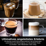 Aparat de cafea Ninja Luxe Pro 3 în 1 cu râșniță și spumator pentru latte, cappuccino, Cold Brew și espresso, ușor de utilizat, 5 presetări pentru spumator, argintiu, ES701EU