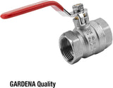 Robinet cu bilă Gardena: Robinet de evacuare pentru uz interior și exterior, filet interior pe ambele părți, filet de 26,5 mm (G 3/4 inch) (7336-20)