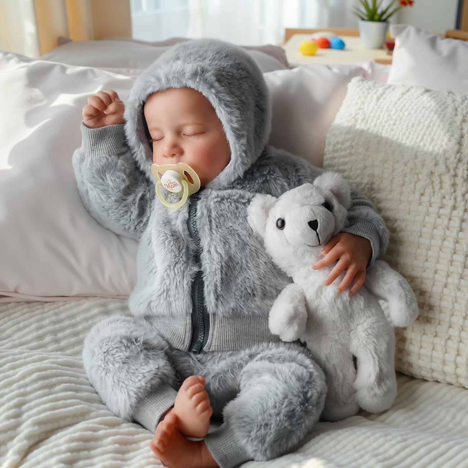 Păpușă Reborn Boy - păpuși realiste nou-născut de 43 cm, corp din vinil moale, lavabil, lucrat manual