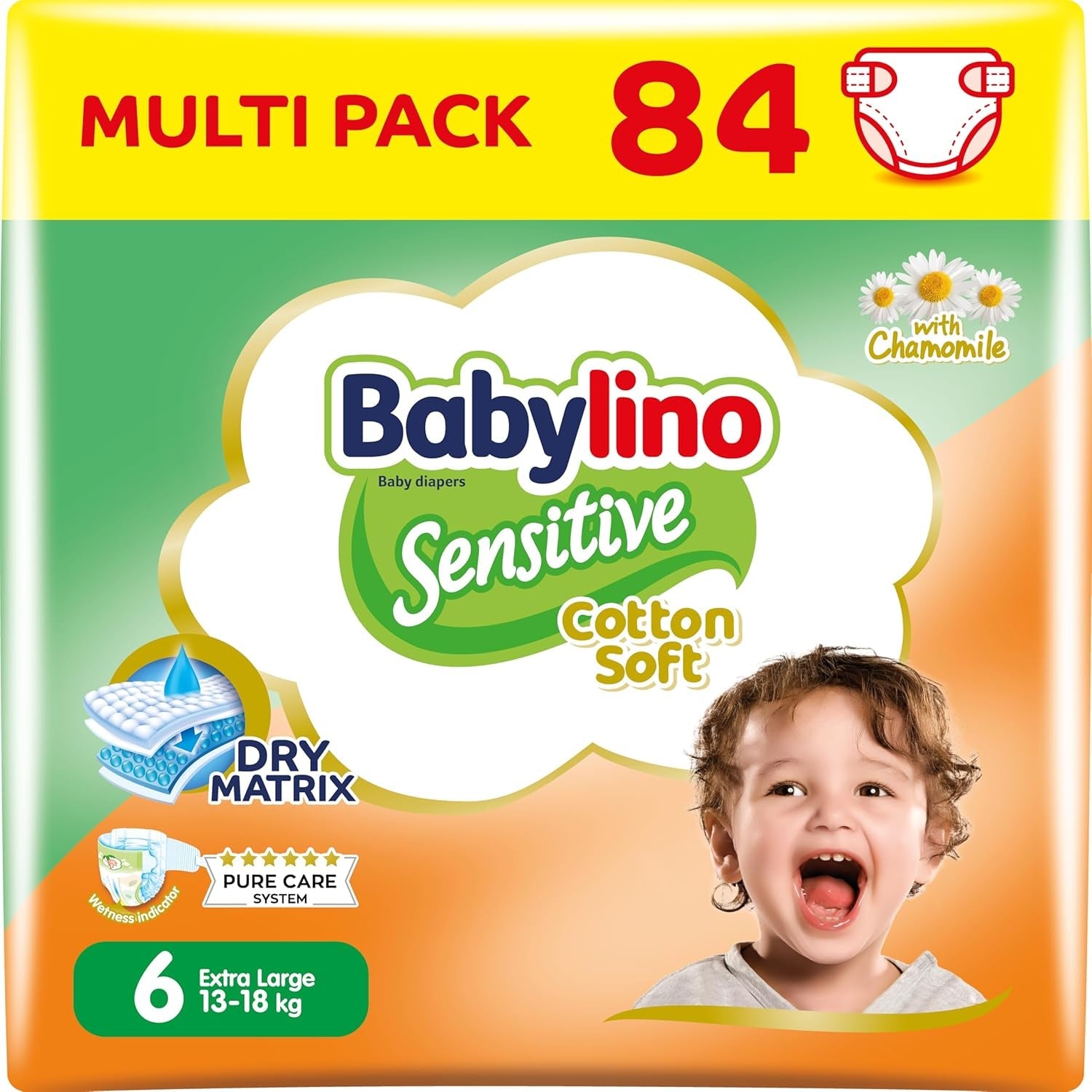 Scutece pentru bebeluși sensibili, mărimea 7, extra large plus (+15 kg), 14 bucăți