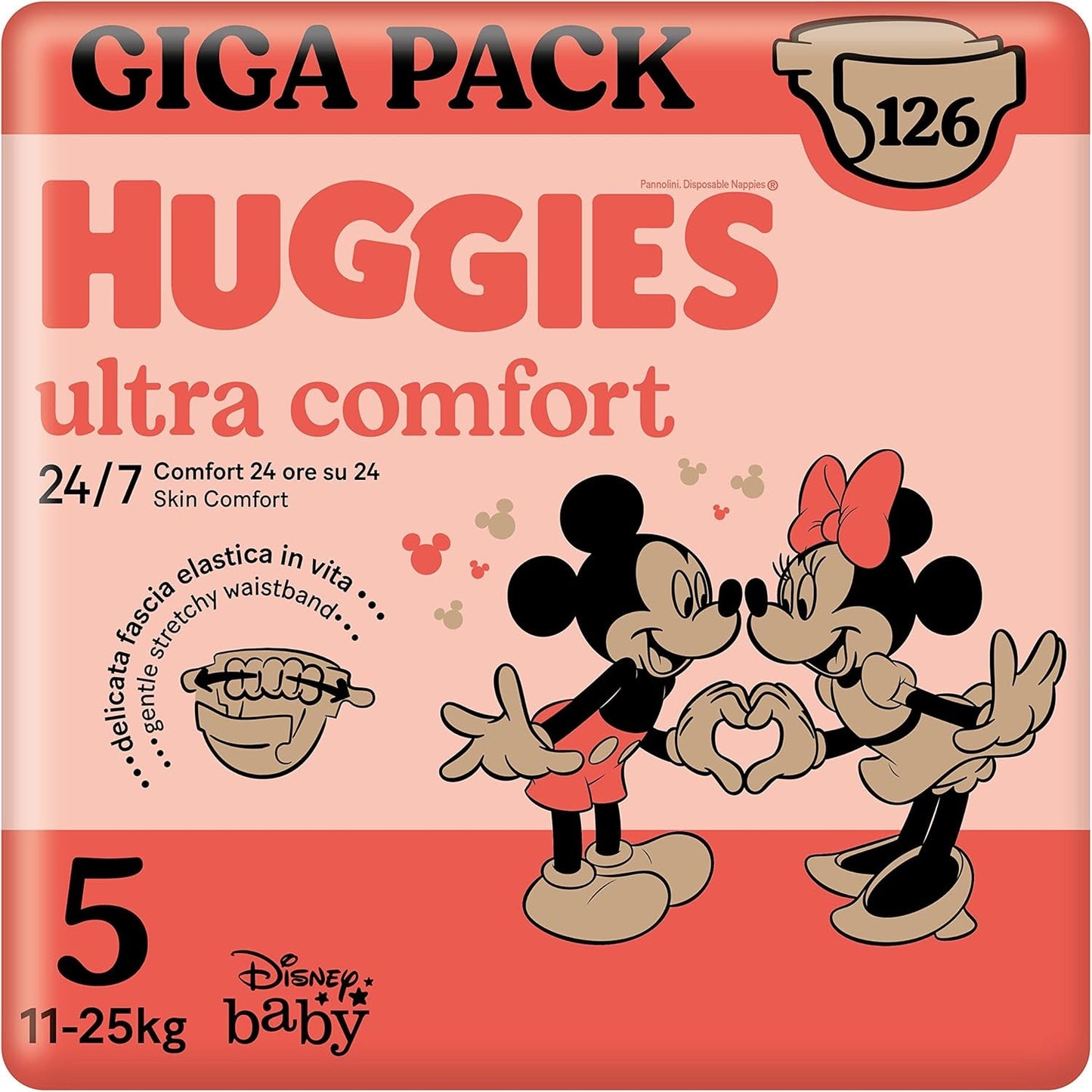 Scutece Huggies Ultra Comfort, mărimea 3 (4-9 kg), design Disney, 168 bucăți