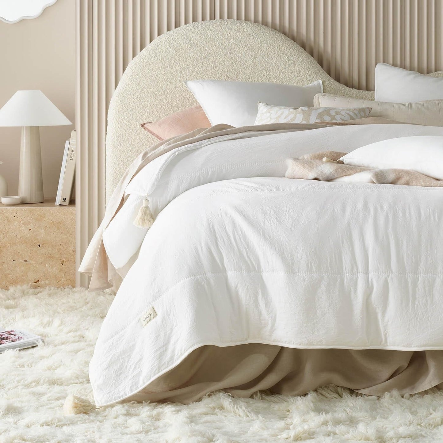 ROOM99 Noemi Cuvertură de pat elegantă în crem 170 X 210 Cm Cuvertură de pat versatilă ca cuvertură de pat sau canapea Pătură de aruncat pentru pat și canapea Stilul quilt Ideal ca cuvertură de pat Paturi si Cuverturi Besuche den ROOM99-Store Ecru 240X260