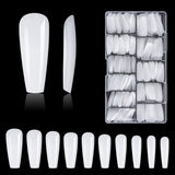 Tipuri de unghii, 500 bucăți de vârfuri de unghii false acrilice artificiale cu cutie de depozitare pentru saloane de unghii și nail art DIY acasă, 10 dimensiuni