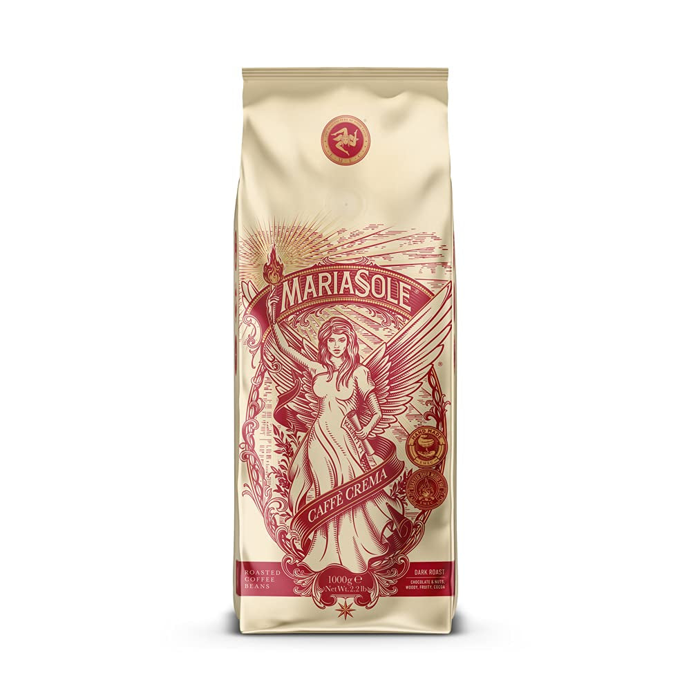 Caffè Crema 1kg – Traditionelle Röstung in Sizilien über Holzfeuer In Handarbeit – Premium Kaffeebohnen für Vollautomat und Siebträger