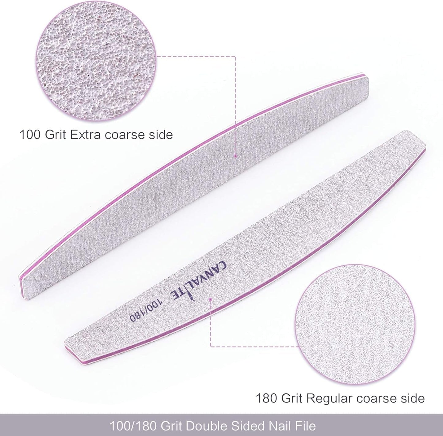 10 Stück Professionelle Nagelfeilen Doppelseitig (100/180 Körnung) Nagelwerkzeug, Haustierpflege Für Zuhause Und Salon Verwendbar