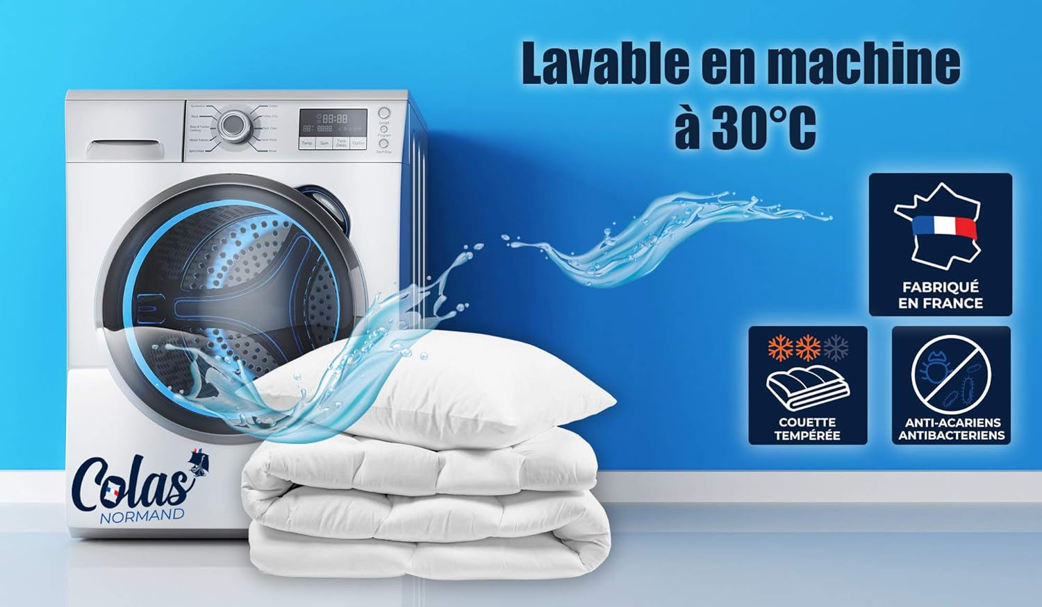 Plapumă COLAS NORMAND, antiacarieni și antibacteriană, ușoară, 260 X 240 cm, efect de lungă durată, igienă perfectă, microfibră, moale și confortabilă, lavabilă, albă 53130250 Plapumi si pilote Naty Shop