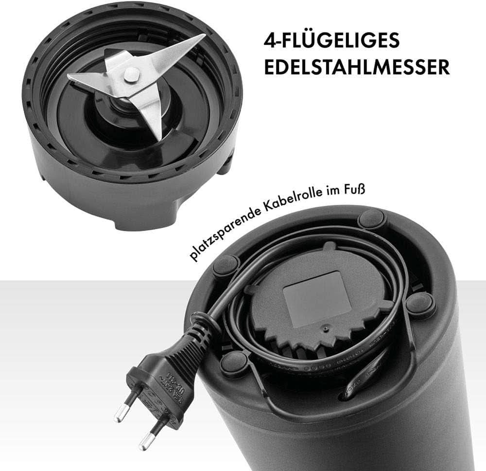 ZWILLING Standmixer, Smoothie Maker, Inkl. Trinkflasche Mit Verschluss, 600 Ml, 300 Watt, Edelstahl/Kunststoff, Schwarz Bucatarie Naty Shop