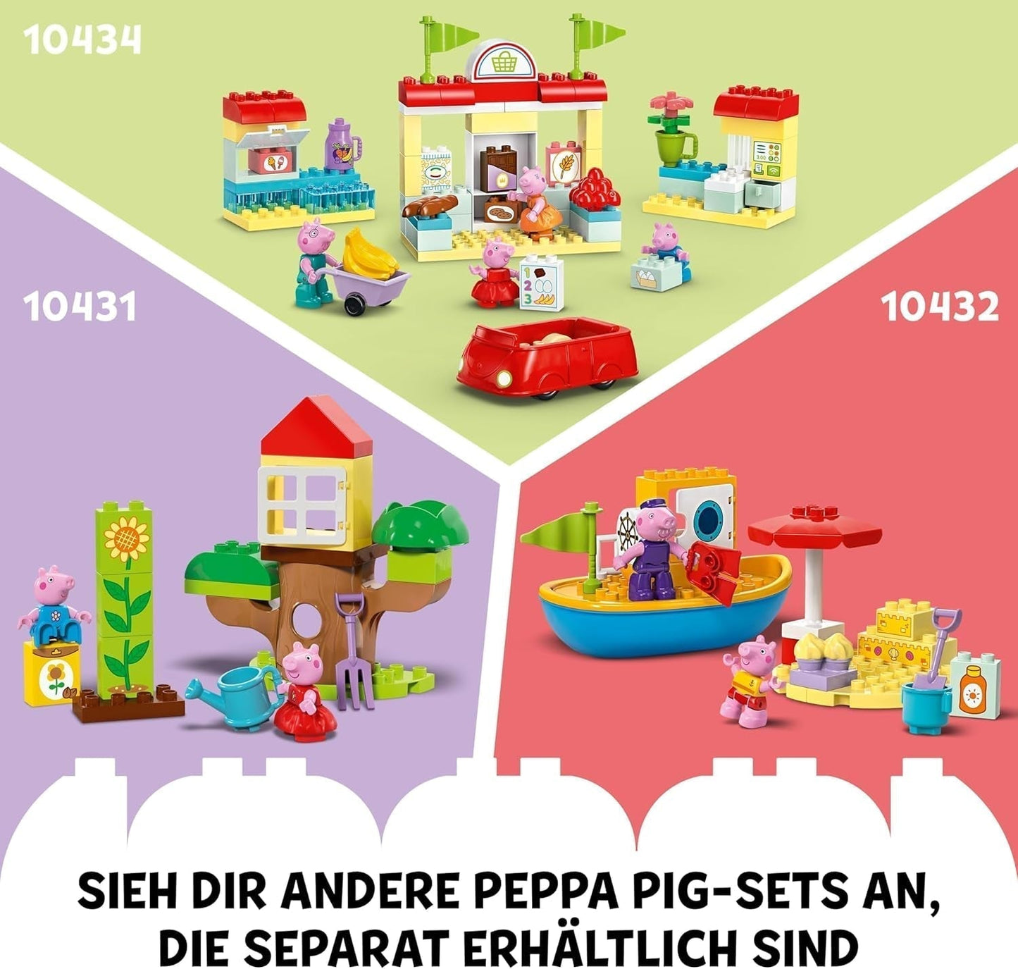 LEGO DUPLO Peppa's Birthday House: Jucărie creativă cu 3 figuri, casă de jucărie de construit și reconstruit pentru copii de la 2 ani, băieți și fete, promovează dexteritatea 10433 Seturi de constructie Besuche den LEGO-Store