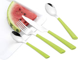Tacâmuri JANE, oțel inoxidabil lustruit 18/0, mânere din plastic verde, 24 bucati Bucatarie Naty Shop