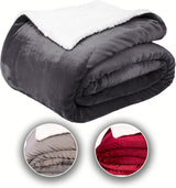 Komfortec pătură confortabilă 150X200 Cm, pătură pufoasă din fleece certificată Oeko-Tex, pătură caldă sherpa pentru canapea, pătură groasă pentru canapea, burgundy Paturi si Cuverturi Besuche den Komfortec-Store Antracit 150 X 200 Cm