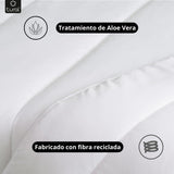 Tural - Plapumă 150 X 220 cm cu tratament Aloe Vera, umplere cu fibre 300 G/M², moale, respirabilă, certificată Oeko-Tex (alb, pat 90 cm) Plapumi si pilote Naty Shop