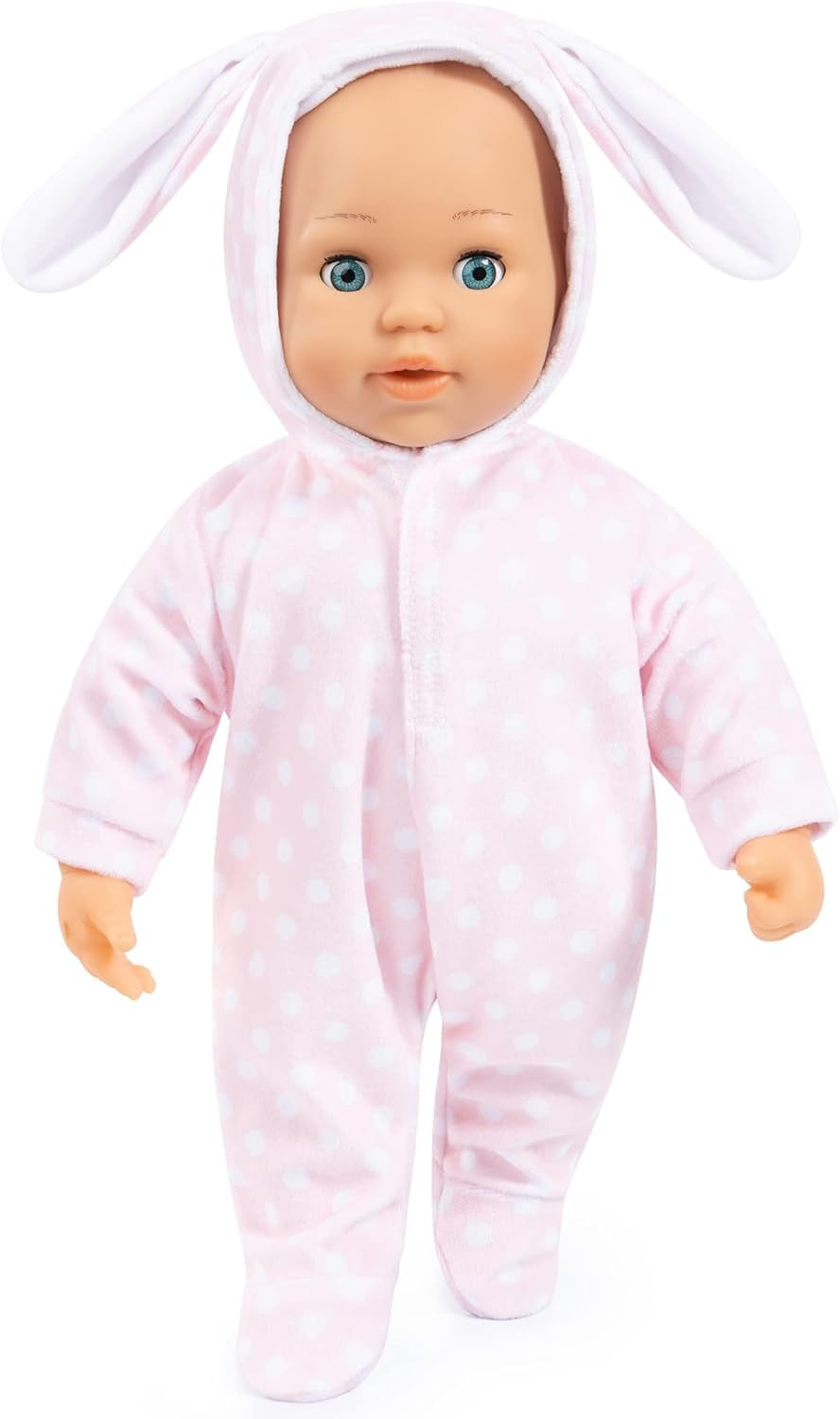 Bayer Design 93822AA Babypuppe Anna, spricht 24 Babylaute, weicher Körper, Schlafaugen, Schnuller, Flasche, 38 cm, rosa, Small