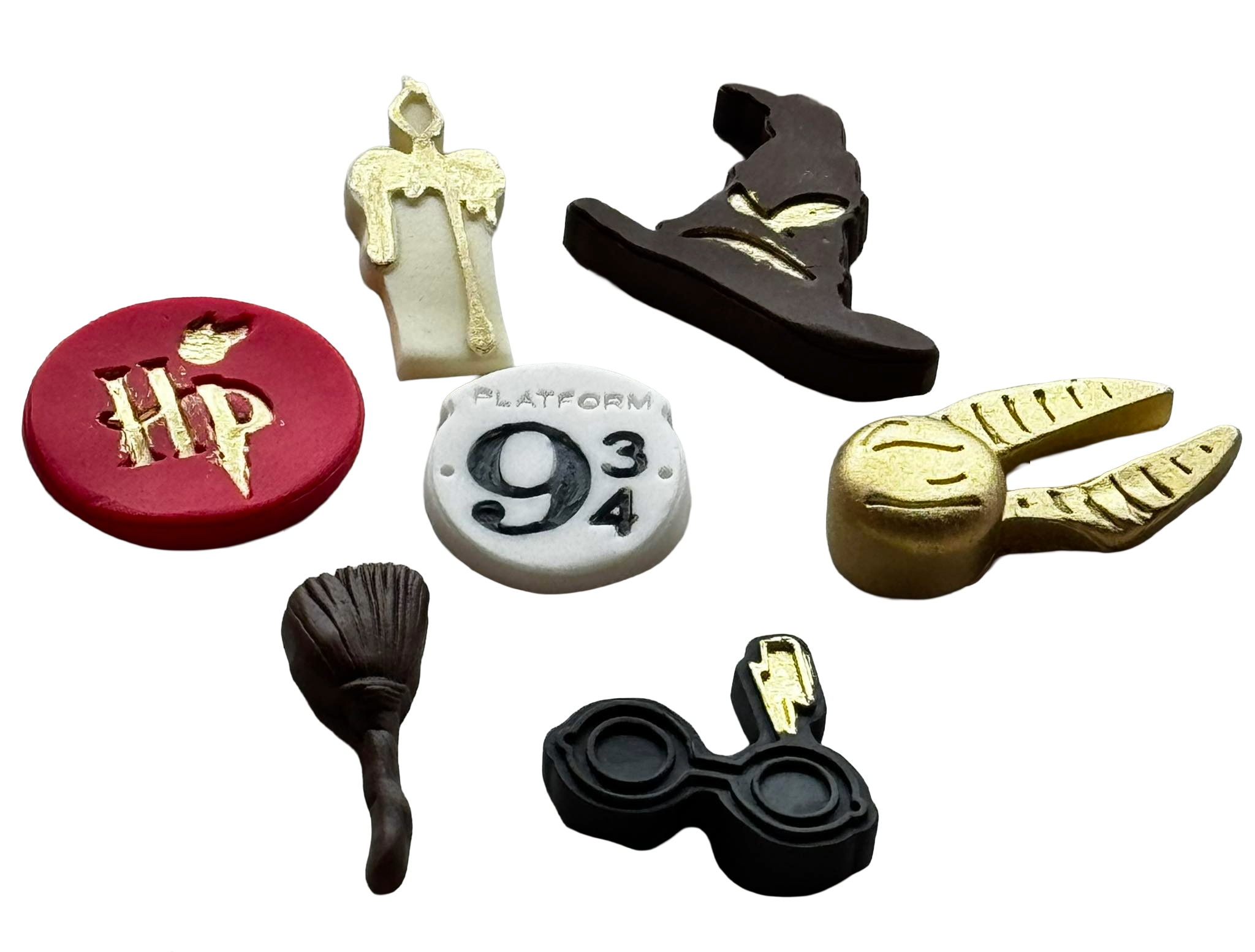 Harry Potter Setul Cu 7 Decoratiuni Comestibile Din Pasta De Zahar - Tema Hogwarts Pentru Prajituri