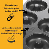 Birkmann, Easy Baking, Donutblech, Backform Für 6 Donuts, Mit Hochwertiger Antihaftbeschichtung, Ø 9 Cm, Mit Rezept, 881631 Matrite si tavi pentru copt Naty Shop