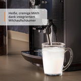Espressor automat KRUPS Arabica Picto, design compact, utilizare ușoară, control rotativ intuitiv reglabil, spumator de lapte, funcție pentru 2 căni, espressor, negru, EA810870