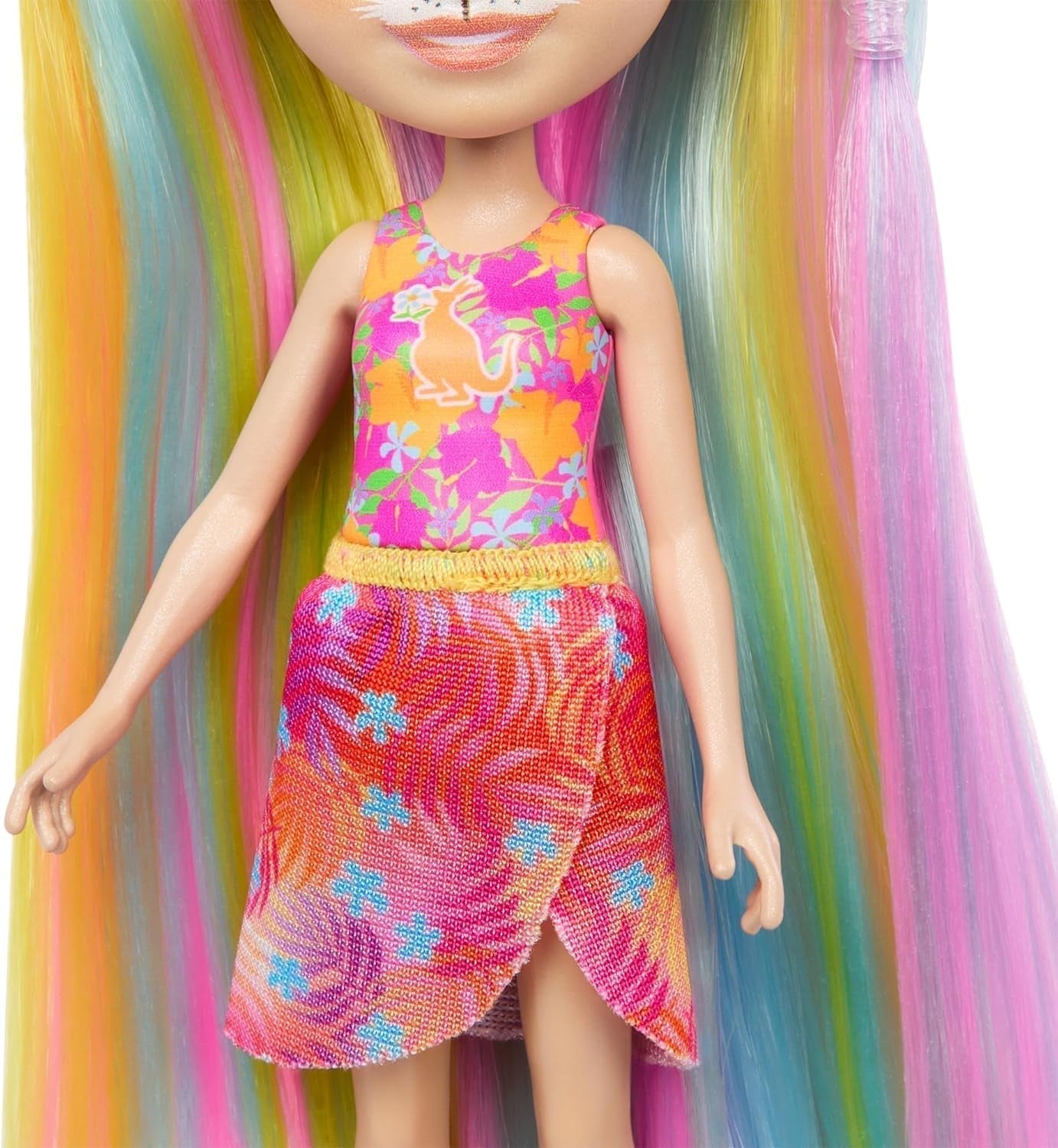 Păpuși Enchantimals, păpușă cu păr Sunshine Beach Deluxe și prieten animal, păpușă mică cu fustă detașabilă și accesorii, cadouri pentru copii, HTJ70 Papusi Naty Shop