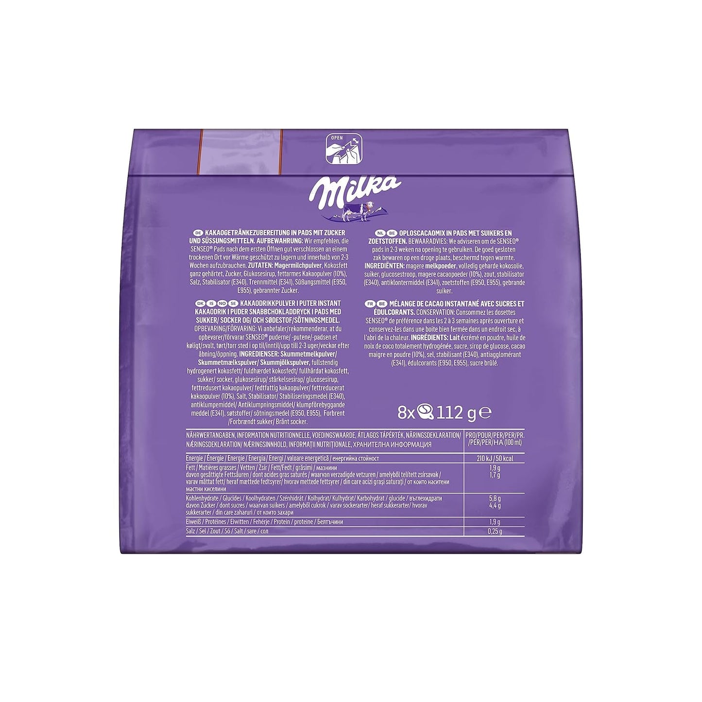 Senseo Milka Kakao Pads, 5 x 8 Getränke, 40 Kaffeepads