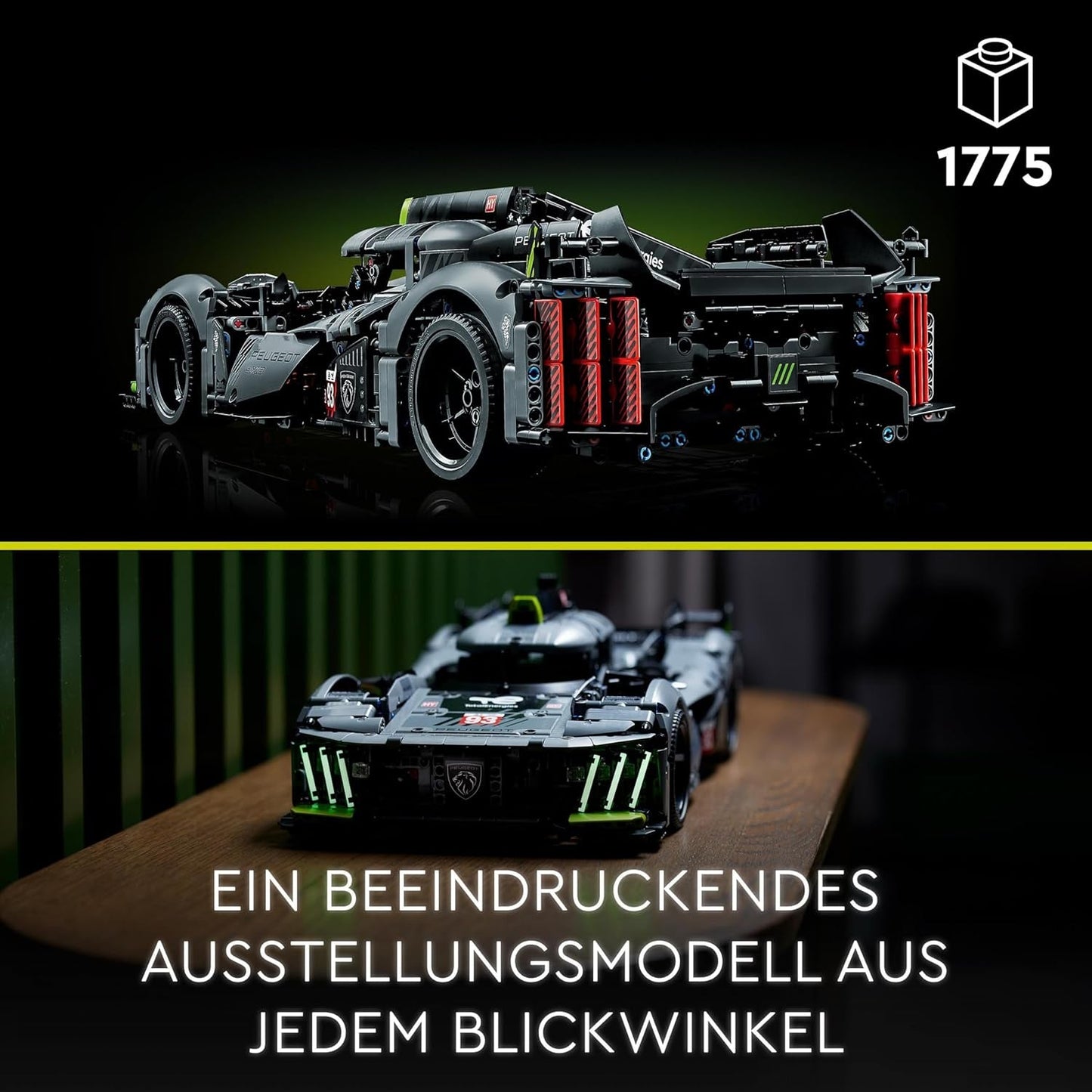 LEGO 42156 Technic Peugeot 9X8 24H Le Mans Hybrid Hypercar, mașină de curse legendară, kit model pentru adulți, scara 1:10, mașină de motorsport de colecție pentru jucători avansați Seturi de constructie Besuche den LEGO-Store