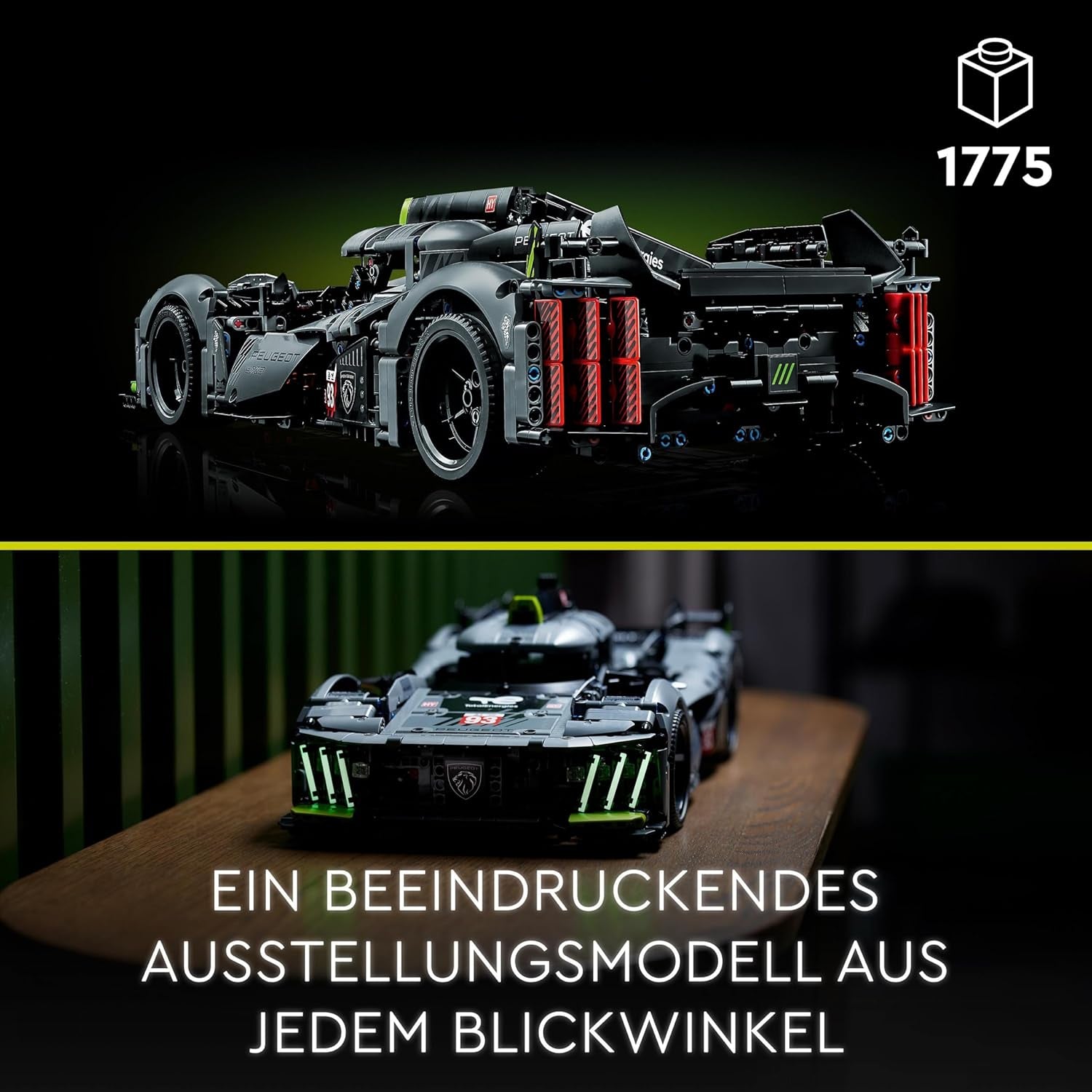 LEGO 42156 Technic Peugeot 9X8 24H Le Mans Hybrid Hypercar, mașină de curse legendară, kit model pentru adulți, scara 1:10, mașină de motorsport de colecție pentru jucători avansați Seturi de constructie Besuche den LEGO-Store