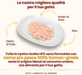 almo nature HFC Natural - Hrană umedă pentru pisici - cu pui - Calitate umană, Fără gluten, Monoproteină - 55g, pachet de 6