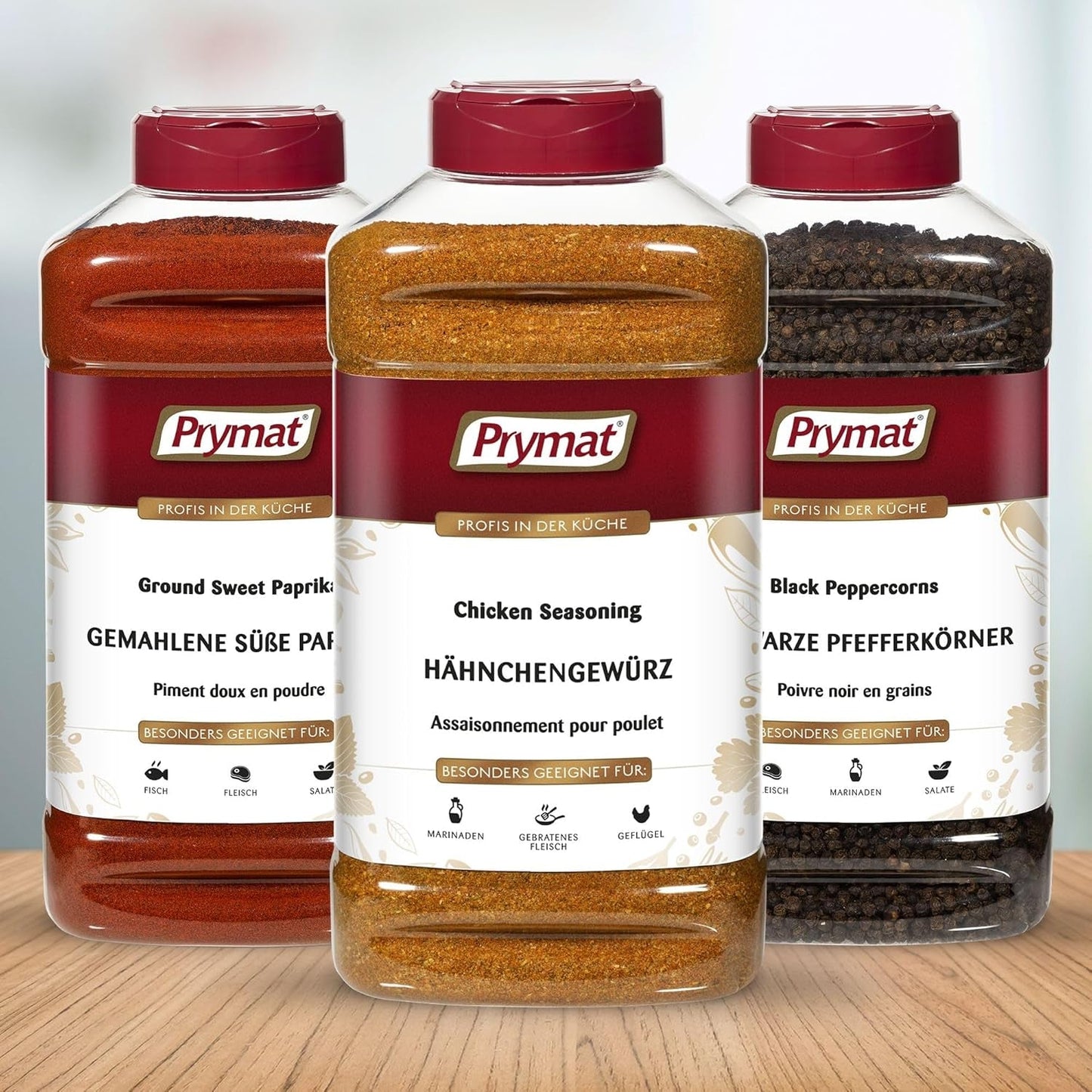 Prymat Hähnchengewürz 1100g, Gewürzmischung für Huhn, Truthahn, Ente, Gans, Grillgewürze, Marinade für Fleisch im Streuer