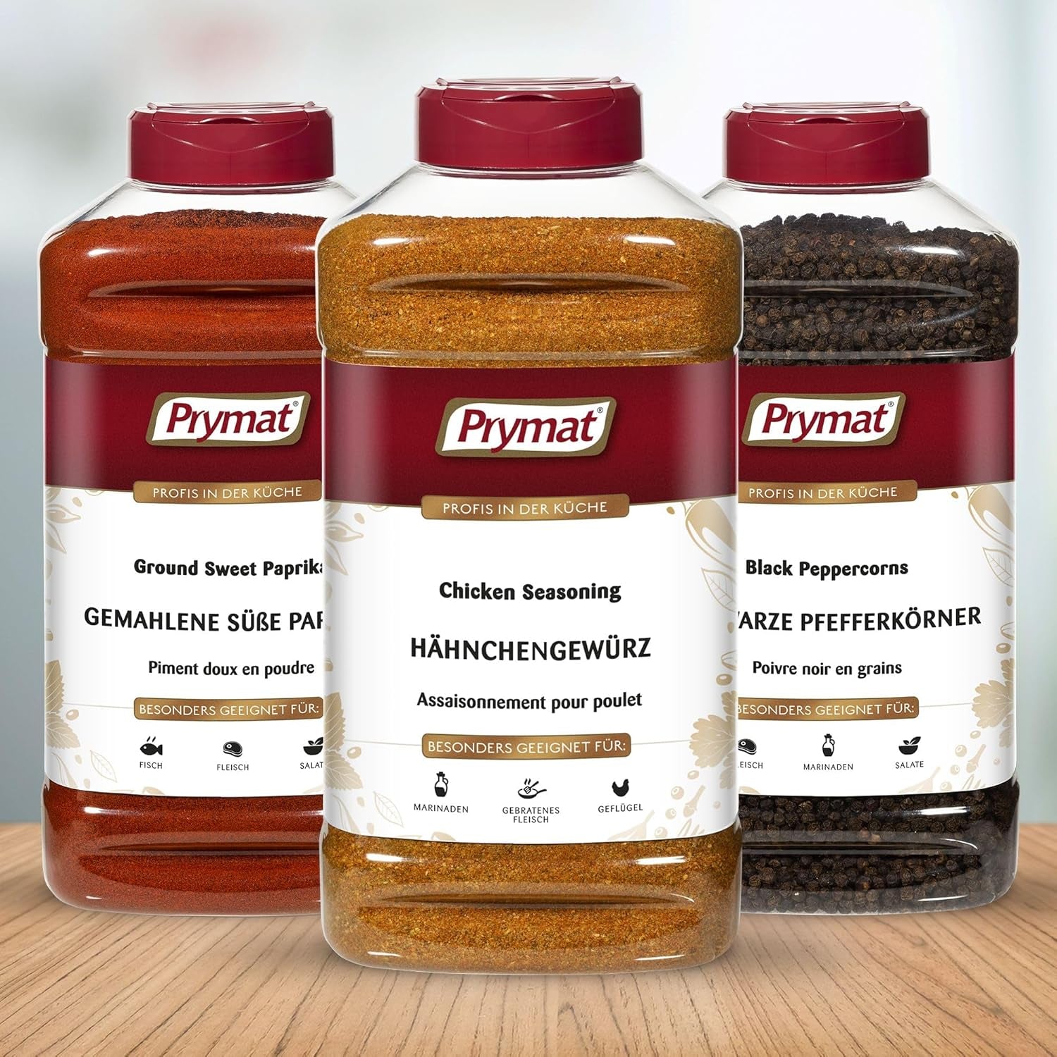 Prymat Hähnchengewürz 1100g, Gewürzmischung für Huhn, Truthahn, Ente, Gans, Grillgewürze, Marinade für Fleisch im Streuer