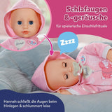 BABY Born Hannah Play with Me - Păpușă bebeluș cu 5 funcții - Corp din material moale, inclusiv accesorii - Păpușă de 36 cm - Funcționează cu baterii - Potrivită pentru copii de la 1 an