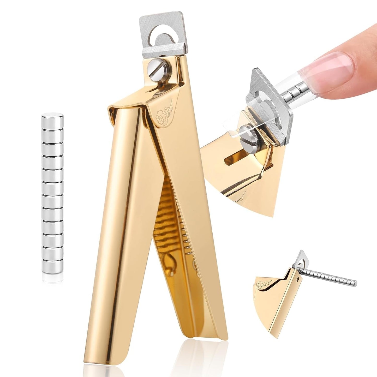 Saviland Unghiere Manichiură Cutter Cutter Cu 15 Magneți, Unghii cu Gel Unghii Trimmer Manichiură Unghii Cutter pentru Unghii Artificiale Unghii cu Gel Unghii Acrilice Unghii Unghii False (Roșu Roșu)