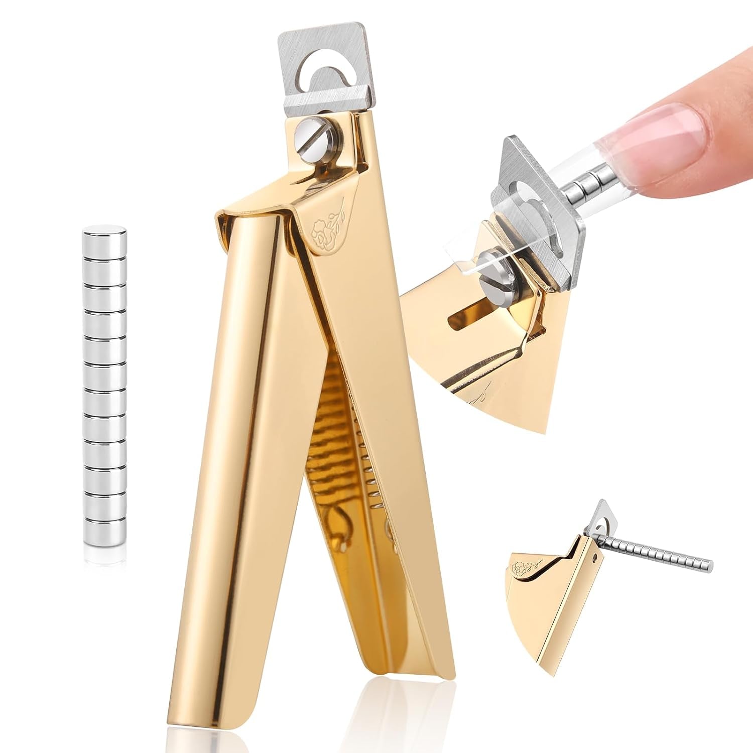 Saviland Unghiere Manichiură Cutter Cutter Cu 15 Magneți, Unghii cu Gel Unghii Trimmer Manichiură Unghii Cutter pentru Unghii Artificiale Unghii cu Gel Unghii Acrilice Unghii Unghii False (Roșu Roșu)