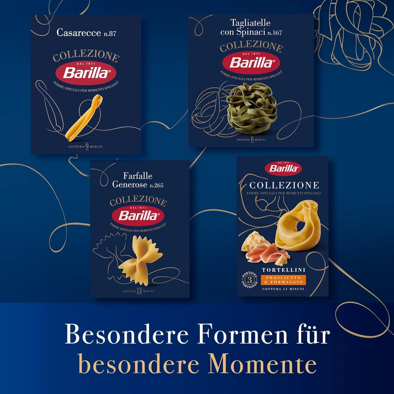 Barilla Collezione Farfalle Paste făcute din grâu dur de înaltă calitate, întotdeauna al dente, (1 x 500 g)