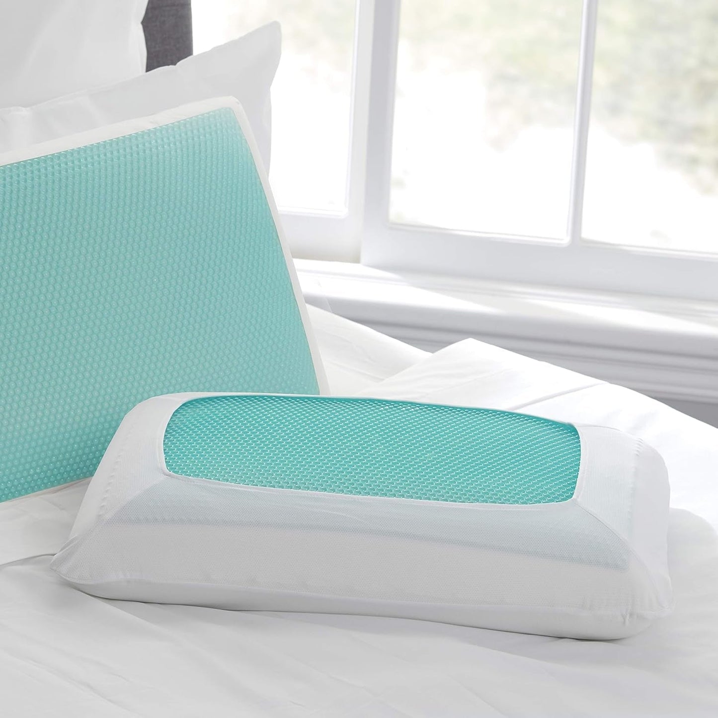 Sealy SE '19 Essentials SM Aqua Bubble Gel Sheet, 1 pernă MC (US), alb, 61 X 40 X 14 cm Perne standard Naty Shop