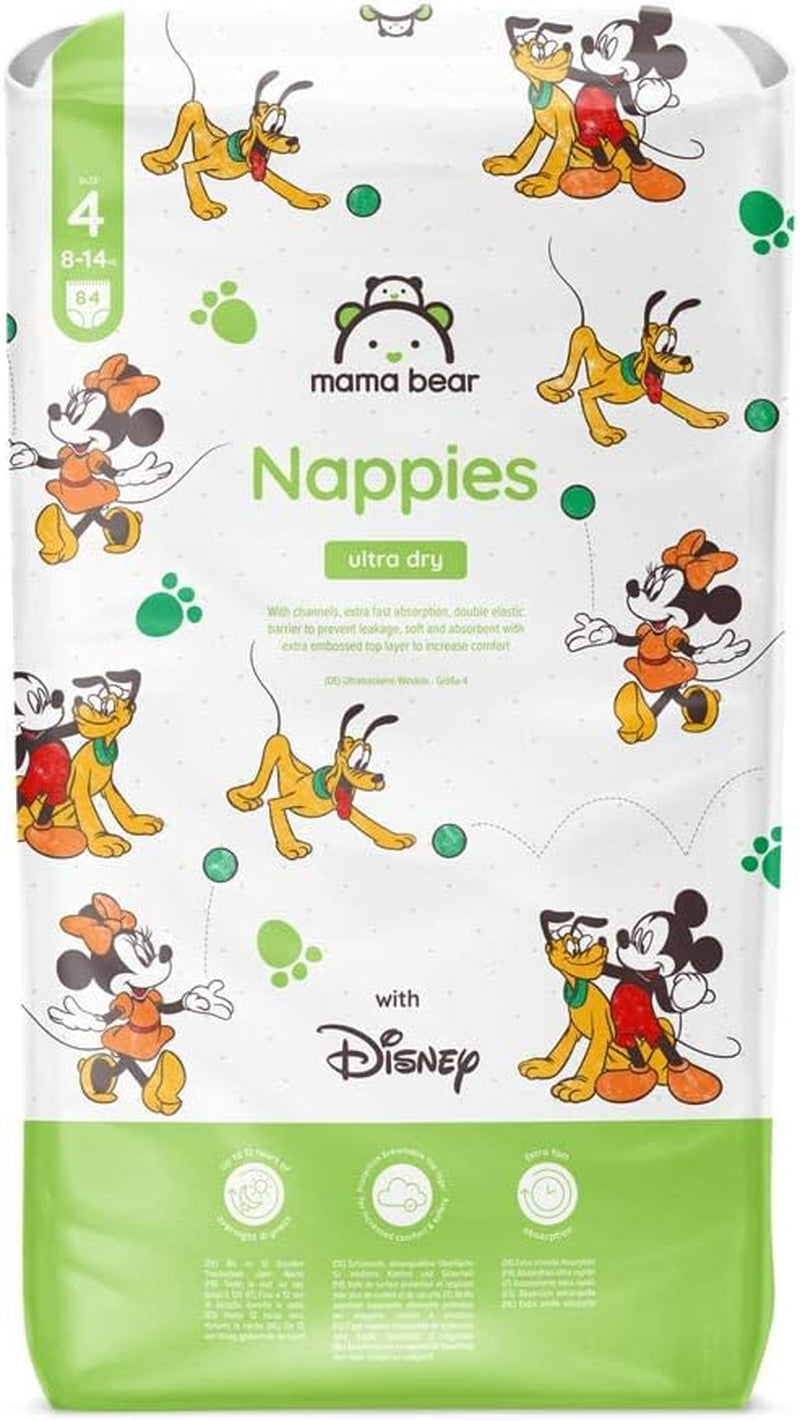 Marcă Amazon: Scutece Mama Bear Disney Ultra Dry, mărimea 3 (4-9 kg) - Cutie lunară, alb, 172 bucăți (2 pachete a câte 86)