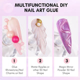 Gel adeziv pentru strasuri Makartt - Set de adeziv UV pentru unghii 15ml cu brelocuri roz pentru unghii, bijuterii pentru unghii în formă de inimă și cerc și accesorii pentru designul unghiilor, pentru manichiură acasă, cadou de Ziua Îndrăgostiților