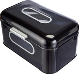 ECHTWERK coș metalic retro pentru pâine cu fereastră de vizualizare și capac, set de 3 cutii de depozitare elegante, capacitate 1,4 litri, roșu Cutii depozitare alimente Naty Shop Negru S Singur